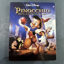 Pinocchio 70th Anniversary (3 Disc Blu ray DVD 2009) Limited Disney Steelbook