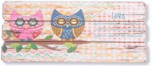 Cadre tableau bois hibou - tableau,