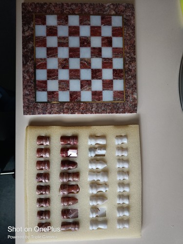 Jeu échec marbre - d'échec, en