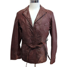 Veste Cuir Femme Bordeaux