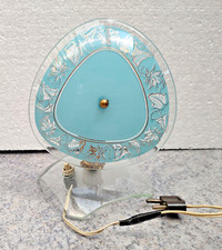 1950s Blue Curved Glass Diffuser Abat Jour