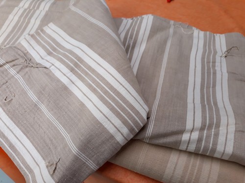Toile matelas rayée ancienne - toile,
