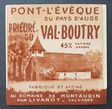 Etiquette fromage PONT L'EVEQUE Prieuré du Val-Boutry French cheese label 13