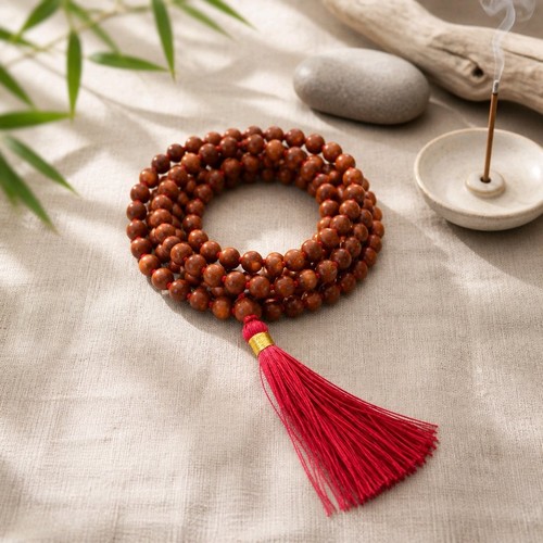 Collier mala 108 - perles, bois