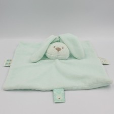 Doudou plat carré lapin vert