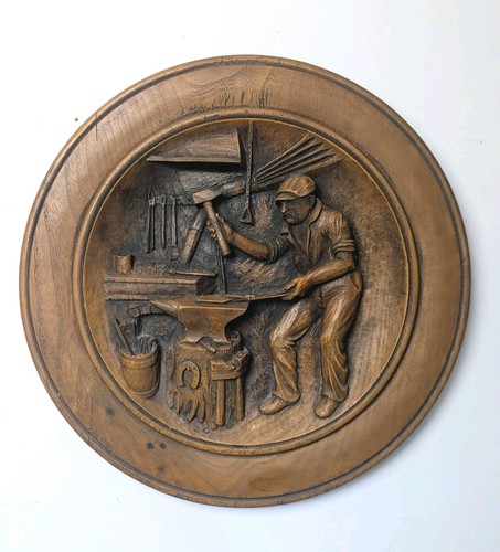 Rare assiette plat bois - assiette,