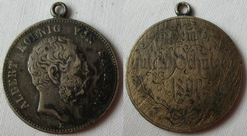 Silver medal saxony - medal, king