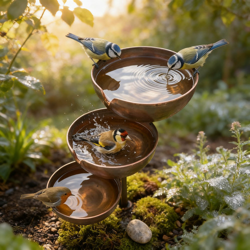 Bain oiseaux sur piquet 3 - bain,