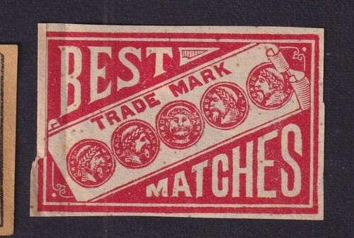 Antique match tag - antique,