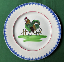 Faïence du XIX ème Jules Vieillard Bordeaux grande Assiette Plate Coq (25 cm)