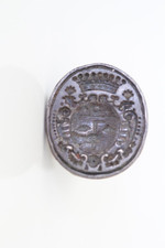 Sceau cachet de pouce argent avec armoiries et couronne comtale XVIII ème siècle