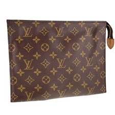 Louis Vuitton Monogram Pochette Toilette 26 Leather Brown Pouch 3688