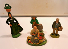 lot de 4 santons d'argile T 6/7 cm