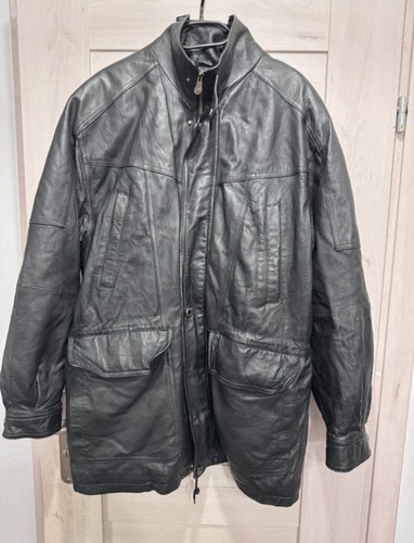 Veste manteau cuir - , noir