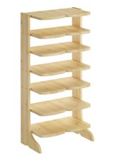 Étagère à chaussures, meuble à chaussures en bois massif naturel 