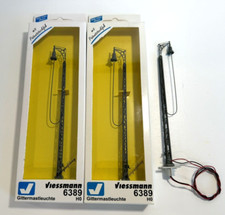 Viessmann 6389 - set of 3 floor lamps in "mast mesh" 142mm in HO