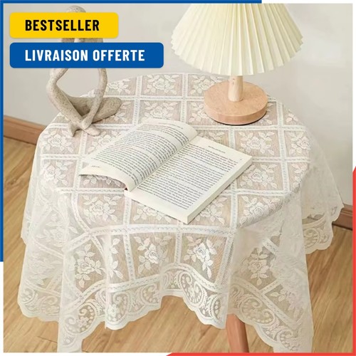 Une nappe dentelle - nappe, brodée