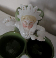 Ancien pot à moutarde Moutardier porcelaine enfant salière service à ingrédients