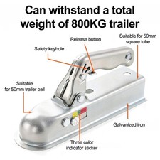 Connecteur de traction 50mm pour remorque non freinée capacité de poids 750kg