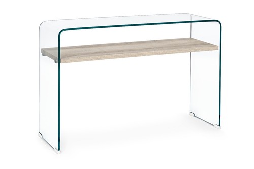 Bureau console verre - verre, ou