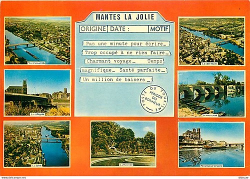 Carte postale mantes la - -,