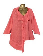 KOKOMARINA by Antoine Coelenbier Asymmetric Artsy Linen Knit Top PLUS Sz 1 (2XL)