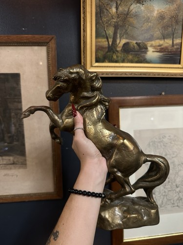 Statue cheval cabré - en, bronze