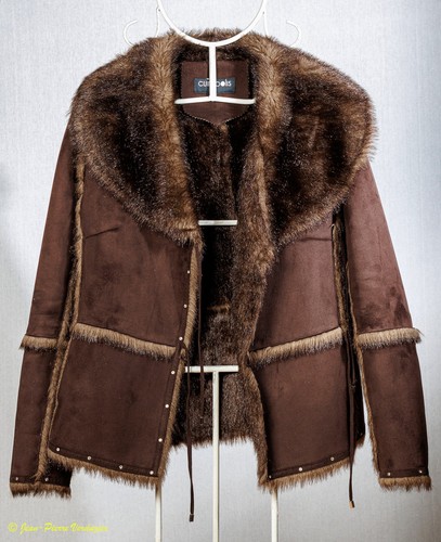 Veste daim marron foncé - en,