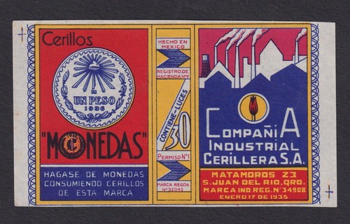 Antique match tag - tag, mexico
