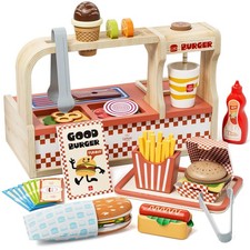 Cuisine Enfant en Bois, Accessoire Cuisine Enfant, Jouets Aliments Dinette av...