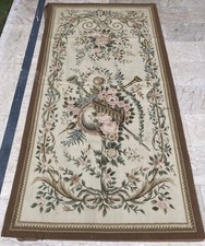 Antique 19th C Aubusson French Hand Woven Carpet Tapestry 122 X 245 Cm