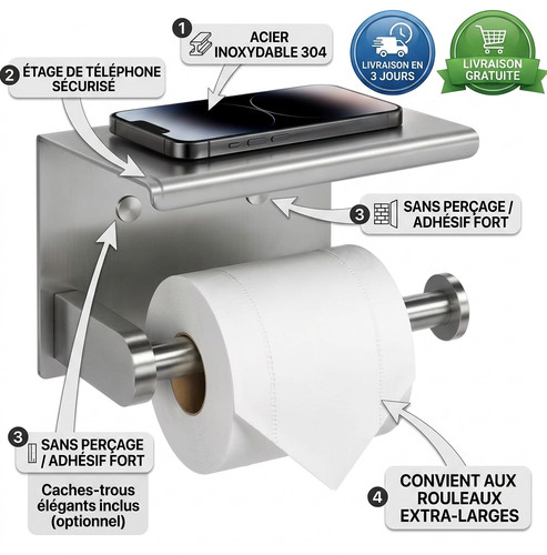 Porte papier toilette - porte,