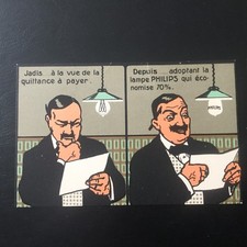 Old postcard pub old lamp PHILIPS bulb antique advertising postcard PC