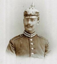 Military CDV Photo Soldier Spiked Pickelhaube Berlin Germany Globus Studio 1900s