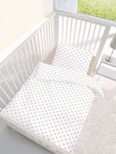 Linge De Lit Bébé Nature Avec Étoiles 100x135 + 40x60 Cm