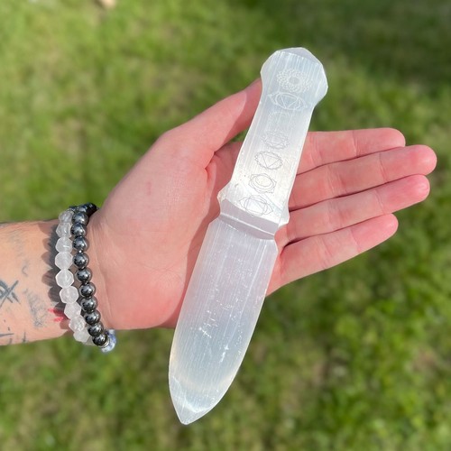 Athamé rituel sélénite - athamé,