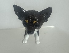 Mini Dog Figure Chihuahua Black and White Plastic Miniature 