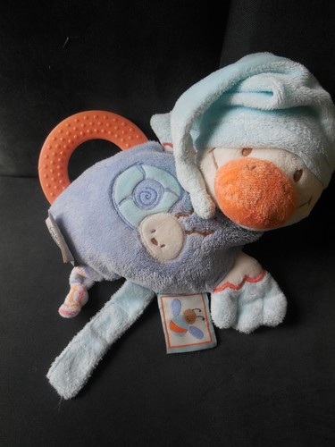 Doudou peluche canard - canard, bleu
