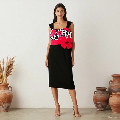Retro rockabilly robe midi - rockabilly,