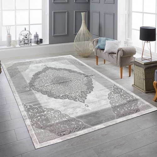 Tapis gris argent - , motif