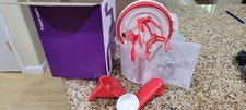 Tupperware EZ Speedy Whip N Mix Chef Hand Mixer Batter Bowl 5 Cup #7821 Red EUC