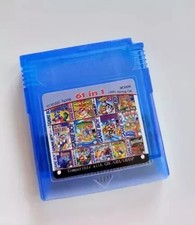 Cartouche de Jeu 61 en 1 Compatible GameBoy GBC GBA SP Bleu Multi Jeux Rétro