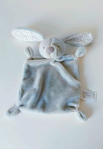 Doudou plat lapin - de, gris