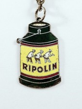 KEYCHAIN - RIPOLIN PAINTING - Enamelled Metal, Rare Vintage 1960s -