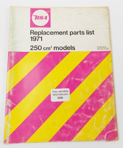 1971 original bsa 250cc liste - 1971,
