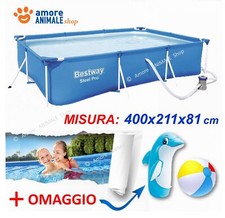 Bestway STEEL PRO Piscine Rectangulaire 400x211x81 Cm + Pompe Et Filtre - 56424