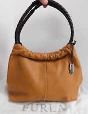 Furla Cognac Espresso Brown Leather Shoulder Bag Italy