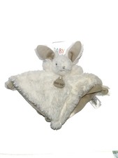 Doudou Lapin Plat gris chiné