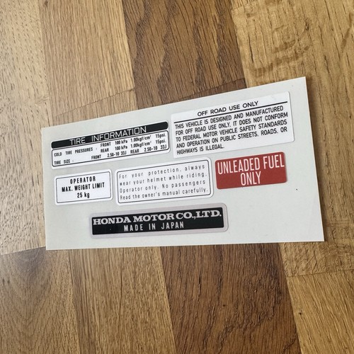 Honda qr50 warning legal and - honda, warning,