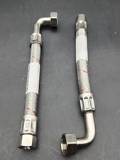 Lot De 2 - Flexible Coudé Tressé Inox 20 Cm Femelle 15x21 - 13/18 - DN12 Neuf 